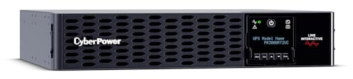 CyberPower PR3000RT2UC Smart App Sinewave UPS Battery Backup and Surge Protector, 3000VA/3000W, 9 Outlets, 2U Rack/Tower, AVR, Built-in Cloud Monitoring, UL Certified
