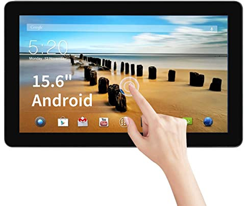 TouchWo Monitor Táctil 15,6 Pulgadas Tablet Industrial Android 11 con Pantalla Táctil, Resolución 1920 x 1080, WiFi, BT y Altavoces Incorporados Dual, RK3568 2GB de RAM y 16GB de ROM