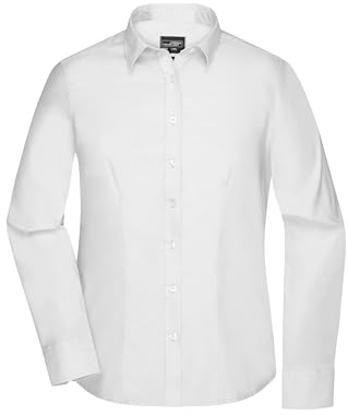 James & Nicholson Langarm Damenbluse Micro-Twill - Taillierte Bluse in bügelfreier Twill-Qualität