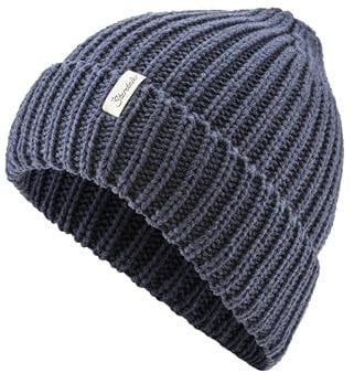 Sterntaler Strickmütze mit Umschlag - Unisex Beanie im coolen Fisherman Style - Weiche Kinder Wintermütze - Marine, 57