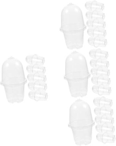 Milisten 60 Piezas Maceta Transparente para plántulas Jardinera Grande macetas Mini Plantas envase Jardinera de plastico Grande Maceta con Drenaje Interior Maceta de jardín Vaso contenedor
