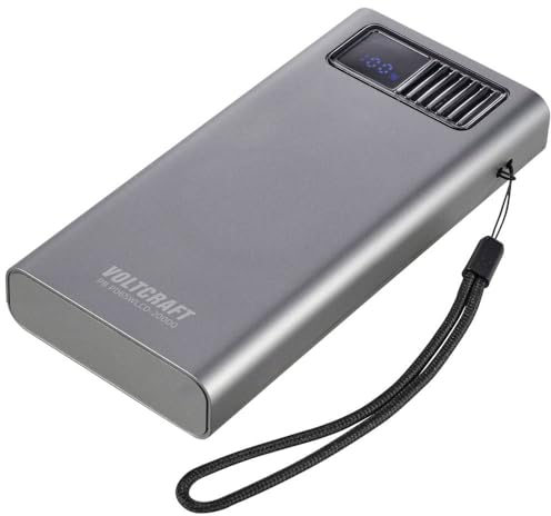 VOLTCRAFT PB PD65WLCD-20000 Powerbank 20000 mAh Fast Charge, USB PD 2.0 LiPo Grau (metallic)