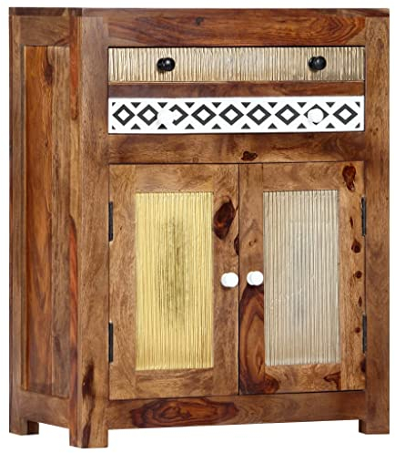 ULUYYUC Beistellschrank, Sideboard Küche Sideboard Wohnzimmer Möbel Anrichte Geeignet für Küche Speisesaal Wohnstube Büro 60x30x75 cm Massivholz Palisander