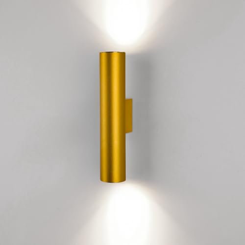 CRFASIBE LED Wandleuchte Innen, 10W Moderne Gold Up Down Wandleuchte, Doppelter Lichtstrahl Wandlampe für Schlafzimmer Wohnzimmer Badezimmer Flur