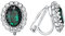Vogem Silber Grün Die Ohrclips Ohne Ohrlöcher Damen CZ Zirkonia Clip Ohrringe Hypoallergen Nickelfrei Hochzeit Modeschmuck