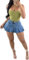 LLECDASEUI Plissee-Jeansrock für Damen, lässig, hoch tailliert, Rüschen, A-Linie, Flare, Y2K-Mini-Jeansröcke (Blau,L)