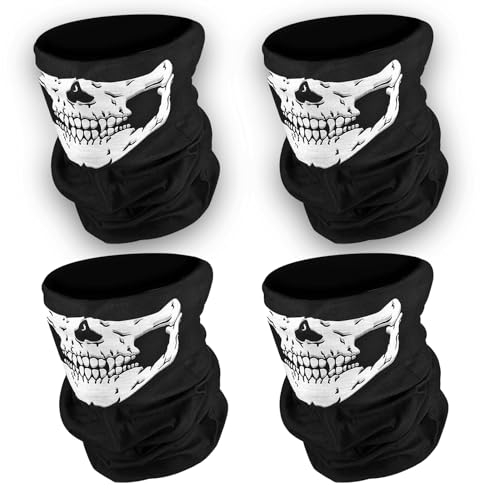 AHEJIOO 4 Stück Sturmhaube, Sturmmaske, Totenkopf Maske, Motorrad Maske, Skull Mask, Halstuch Motorrad Herren, Ghost Maske Call Of Duty, Call Of Duty Ghost Maske, Sturmhaube Totenkopf