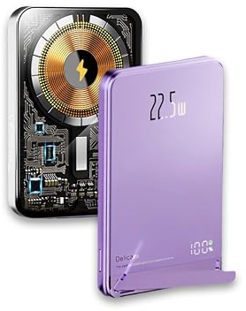 PULSE® Power Bank 5000mAh, PD 22.5W - Magnetische Induktive Powerbank für iPhone - Wireless Charging - Schlankes Design - Perfekt für Unterwegs - Ideal für Apple iPhone Schön und Kabellos Aufladen