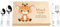 LAUBLUST Couverts pour Enfants gravés - Coutellerie dans boîte en Bois imprimé, Naturelle - Couverts avec prénom | Cadeau de baptême pour Enfants | Couverts de Table en INOX (Girafe)