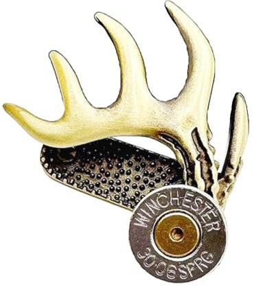 Maxtonser Einzigartiger Hutclip aus Messing, stilvolle Hirschhorn-förmige Krempe, leichter Clip für Jäger, einzigartiges Jagd-Enthusiasten-Geschenk