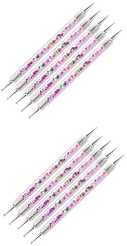 WOONEKY 2sets Nail Art Supplies Kit for Beginners Dotting Tool Set Brush Nail Painting Tools 5pcs*2