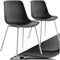 tectake® 2er Set Esszimmerstühle, modernes Design, Kunststoff Stühle mit schlanken Stahlbeinen, ergonomische Küchenstühle mit rutschfesten Kappen, bequemer Bürostuhl, leichte Reinigung - schwarz/chrom