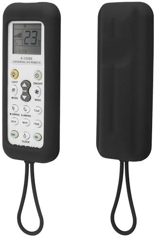 YiBiChin Protective Remote Case ONLY for K-1028E Air Conditioner Remote Control, Universal Air Conditioner Remote Control Cover Shockproof, Anti-Slip - Black