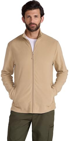 Mountain Warehouse Camber Mens Fleece Full-Zip Jacket - Lightweight & Quick Dry Microfleece Sweatshirt, Casual Wear - Winter Camping, Outdoors, Travelling & Hiking Off White XXS