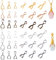PH PandaHall 108pcs Pinch Bails Set Bails de pincement en laiton 6 Couleurs 3 Taille Snap On Bails Pendentif Connecteur Attaches Fermoirs pour la Fabrication de Bijoux Artisanat 14~19mm