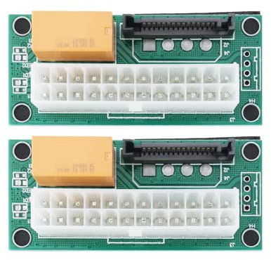 ECSiNG 2PCS Adaptador de Fuente de Alimentación Múltiple de 24 Pines A SATA Adaptador de Arranque Síncrono de Doble Alimentación para Computadora de Escritorio Y Portátil 6,9 X 3 Cm