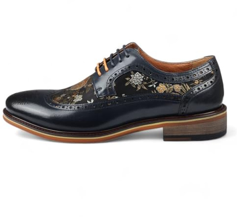 Infinity Leather Herren-Brogue-Schuhe aus Leder mit Blumenmuster - Ross