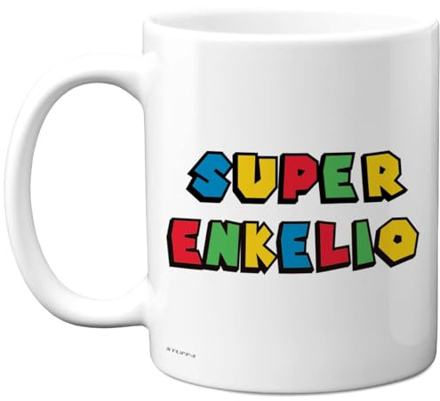 Super Enkelio Tasse Enkel Geschenk, Lustige Geburtstagsgeschenke für Enkel | Weihnachten Geschenkidee, 11oz Kaffeetasse Keramik, Mikrowellen Spülmaschinenfest, Geschenk von Opa Oma