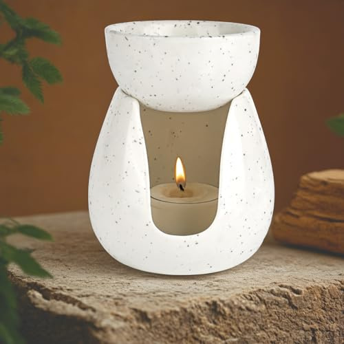 YYTECH Wax Melt Burners Ceramic Essential Oil Burner Tealight Holder Diffuser Heat-Resistant, Removable Bowl, Easy to Clean, Aromatherapy Diffuser for Home Office Decor