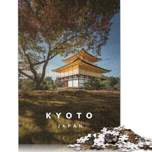 Puzzle 500 pièces Pavillon d'or de Kyoto Puzzles en Bois Jouets éducatifs Cadeaux de Noël 500 pièces (52 x 38 cm)