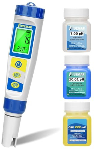 UIUZMAR Pool pH Chlor Messgerät und 7 in 1 Salzmessgerät für Pools | Digitales Poolwassertester für Whirlpools, Multifunktionales pH Chlor EC ORP TDS Messgerät für Salzwasserpools, Aquarium