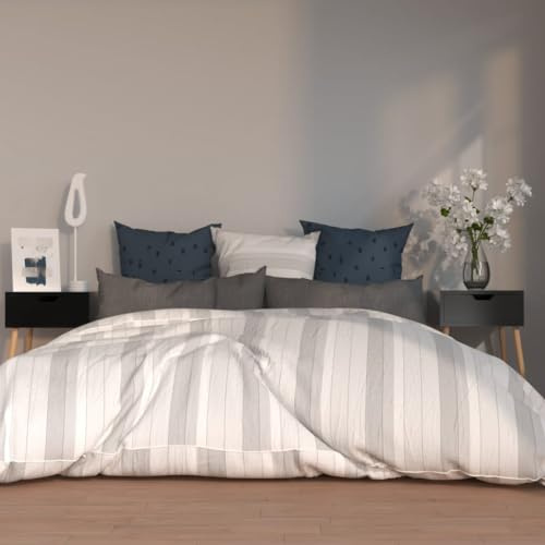 mtlskopl Nachttisch 2er Set Hochglanz Schwarz 40x40x56 cm Holzwerkstoff Modernes Design mit Schublade Wandbefestigung für Schlafzimmer Wohnzimmer