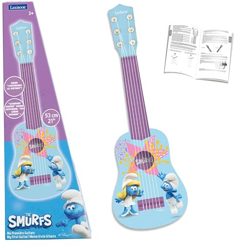Lexibook, Schlümpfe, Meine erste Gitarre, blau, K200SFLXB | 53-cm-Gitarre, 6 Nylonsaiten, Lernanleitung inklusive, blau