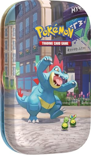 Pokémon-Sammelkartenspiel: Mini-Tin-Box Illumina City: Impergator & Knospi (2 Boosterpacks, 1 Bildkarte und 1 Stickerbogen)