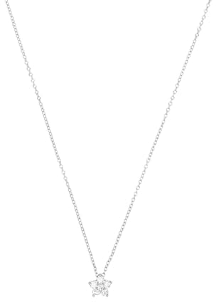 Amor Kette mit Anhänger 925 Sterling Silber Damen Halsschmuck, mit Zirkonia synth., 42+3 cm, Silber, Kommt in Schmuck Geschenk Box, 9070008