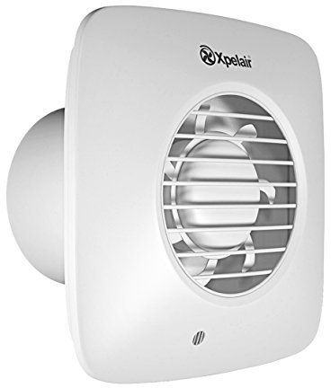 Xpelair DX100BHTS Simply Silent Bathroom Extractor Fan with Humidistat & Timer Control, Adjustable Twin Speed, Ghost Air Movement Technology for Quiet Running, 100mm (4″), Square – Cool White