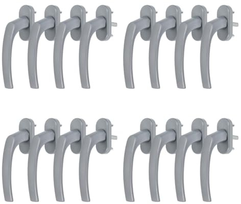 16 x Alu Fenstergriff in Silber F1 - Stiftlänge 30mm