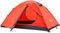 2-Personen-Rucksackzelt, 3–4 Jahreszeiten, Winddicht, Campingzelt, Vorzelt, Familienzelt, Zwei Türen, doppellagig, mit Aluminiumstangen für Outdoor, Camping, Familie, Strand, Jagd (Orange – 2