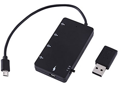 VBESTLIFE Micro USB OTG Charge HUB, 4 Port Micro USB Hub USB2.0 OTG Extension Adapter Charging Cable for Smartphone, Tablet, for Android and for Windows