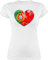 Shirt Damen - Fußball EM WM - Portugal Vintage Herz - S - Weiß - fußballtrikot Europameisterschaft portugiesische Tshirt wm-Shirts Fussball triko Shirts fußballtrikots fu Ball t-Shirts