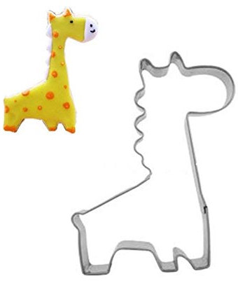 Lazeny 2x Cartoon Tier Ausstechformen Edelstahl 3D Ausstecher Keksausstecher Plätzchen Keks Schimmel Plätzchenformen Keksform Ausstecher Sandwich Toast Brot Form Cutter Backen Küche Zubehör-Giraffe