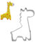 Lazeny 2x Cartoon Tier Ausstechformen Edelstahl 3D Ausstecher Keksausstecher Plätzchen Keks Schimmel Plätzchenformen Keksform Ausstecher Sandwich Toast Brot Form Cutter Backen Küche Zubehör-Giraffe