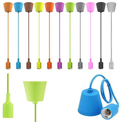 Douille pendentif silicone lustre plafond suspension différentes couleurs E27