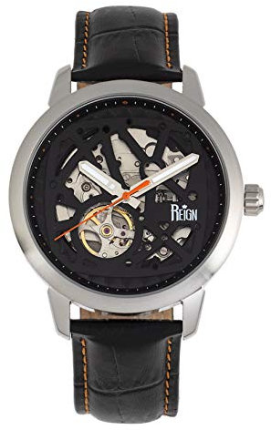 Reign Rudolf Automatic Black Genuine Leather Silver Men's Watch REIRN5902