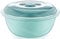 Round Plastic Mixing Bowl with Lid Bread Dough Proofing Salad Fruit Food Storage (Clear Lid, Basin Colour Will Vary Dependent on Stock) (1, 6 Litre)