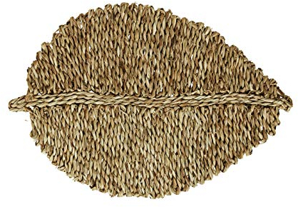 Untersetzer Topfuntersetzer Tischset Seegrasmatte Blatt 50 x 34 Natur Skandi Boho Ethno