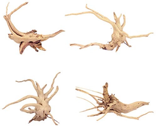VILLCASE Aquarium Bois Flotté Bois Naturel Branches de Bois Flotté Reptiles Décoration Daquarium Assortiment de Poissons Réservoir Plante Souche Ornement Décor 4 Pack
