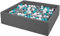 KiddyMoon Piscina De Bolas 120X30cm/200 Bolas El Cuadrado Grande para Ninos,Hecha En La UE, Gris Oscuro:Gris/Blanco/Turquesa