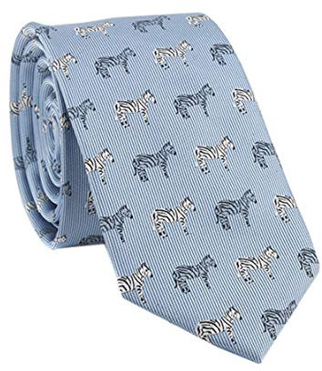 XueXian Herren Krawatte aus Polyester mit Tiermotiven - Blau - Einheitsgröße