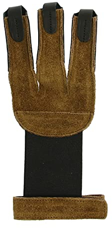 elToro Wild Colorz - Schiesshandschuh; Robustes Wildleder und attraktive Farben; mit flexiblen Gummiband; hochwertiger Handschuh für den Bogensport, Bogenschießen (S, Braun)