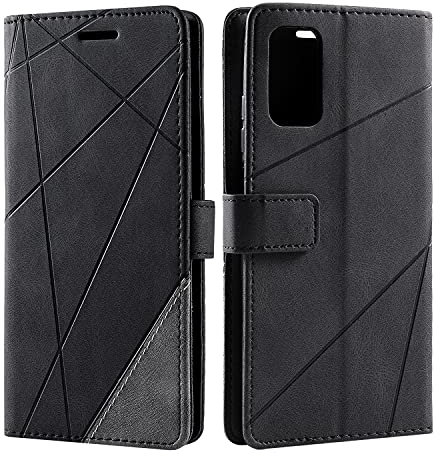 SONWO Coque pour Xiaomi Redmi Note 10 5G, Etui en Cuir PU Portefeuille Housse Fermeture Magnétique und Flip pour Xiaomi Redmi Note 10 5G, avec Fermeture Magnétique, Noir
