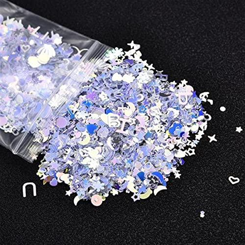10g / Packung Shinning Füllung Mix Star Shell Pailletten Herz Glitter Füllung Für DIY Epoxy UV Harz Schmuckherstellung Dekoration Supplies-05