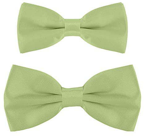 DonDon set papillon abbinati padre-figlio, già annodati e regolabili - Verde Lime