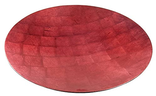 Saladier Rouge sur feuille d'argent 40 cm