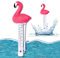 BARVERE Pool Thermometer Schwimmend, Bruchfest Thermometer Wasser, Poolthermometer Badewanne mit Schnur, Badethermometer für Outdoor & Indoor Pools, Spas, Hot Tubs, Aquarien und Fischteiche (Flamingo)