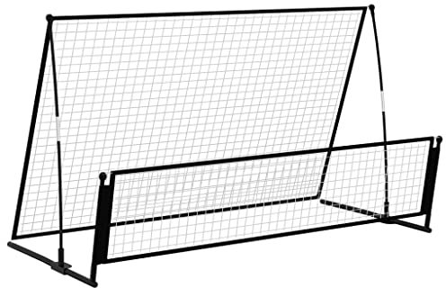2-in-1 Rebounder und Fußballtor 202x104x120 cm Stahl